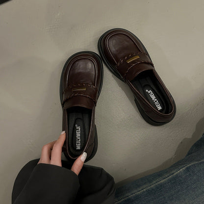 Damen Loafers Bequem Modern Riemen Schuhe