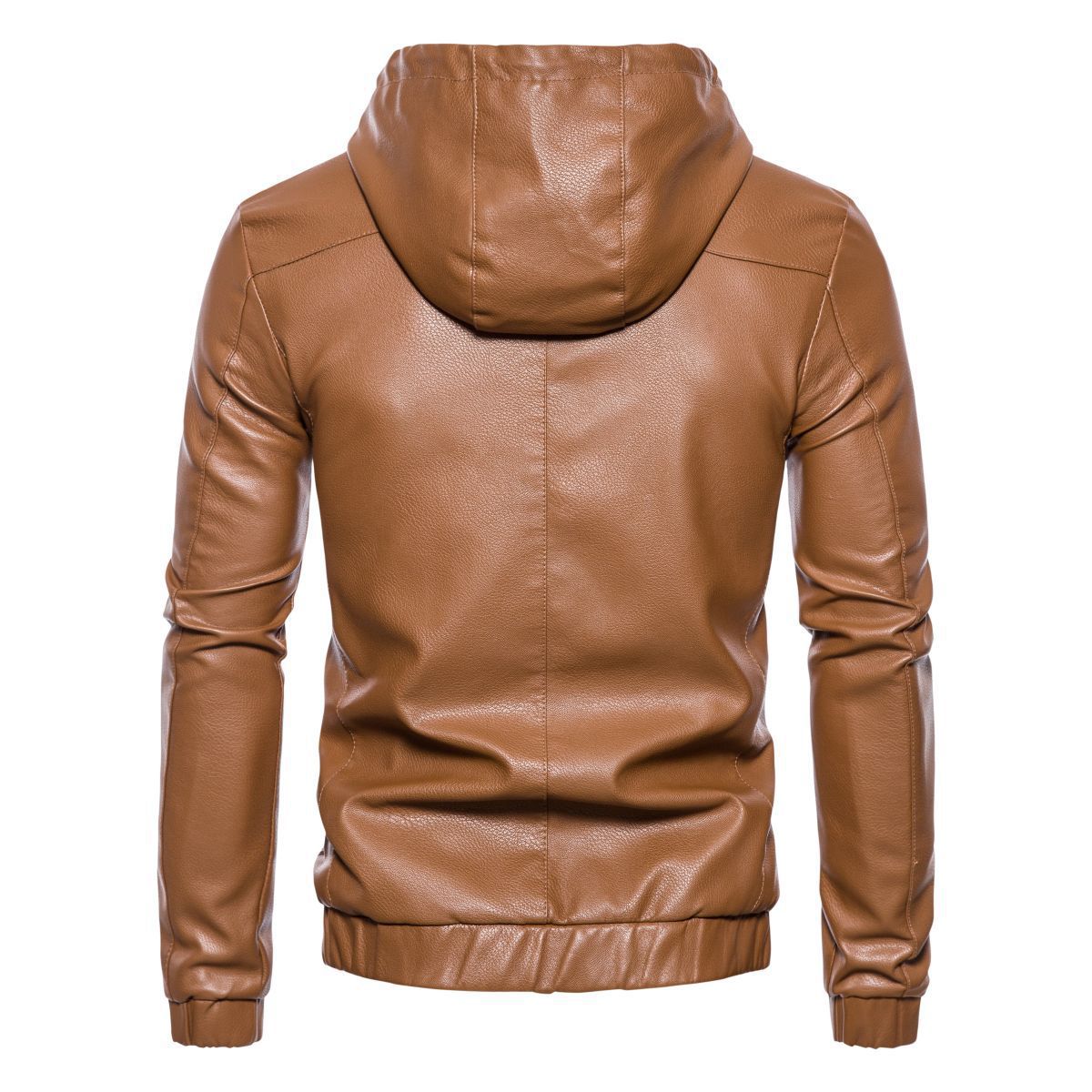 Herren Lederjacke mit Kapuze Sportlich Modern