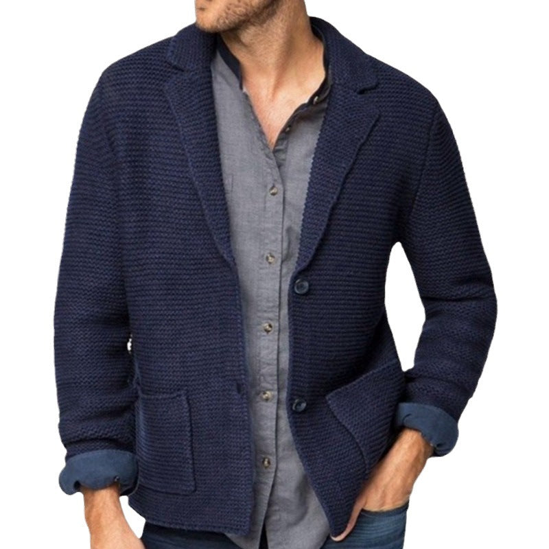 Herren Strickblazer Modern mit Taschen und Struktur