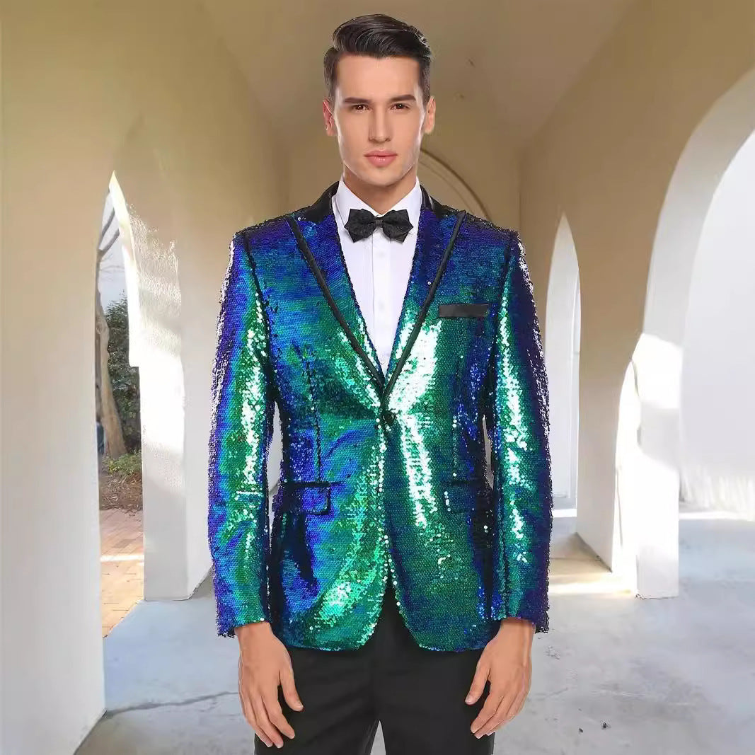 Herren Smoking Blazer Glitzernd Modern