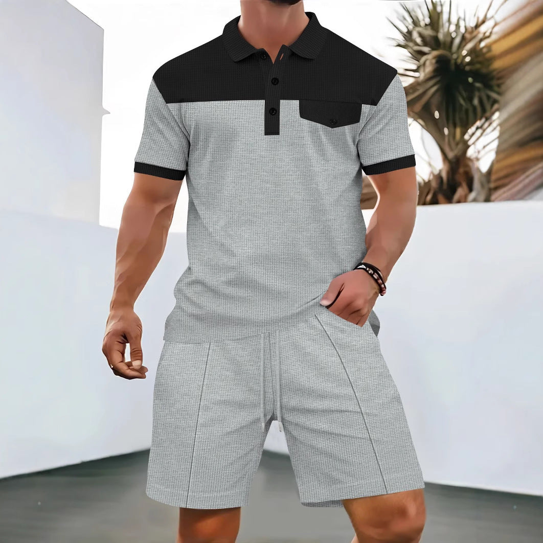 Herren Poloshirt Sportlich atmungsaktiv mit Shorts-Set