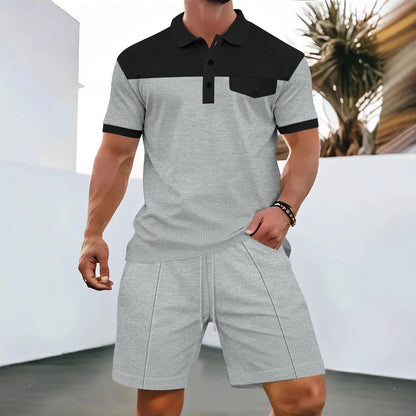 Herren Poloshirt Sportlich atmungsaktiv mit Shorts-Set