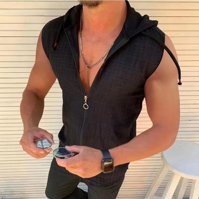 Männer Hoodie Ärmellos Sportlich Funktionsshirt - BerlinGlamour