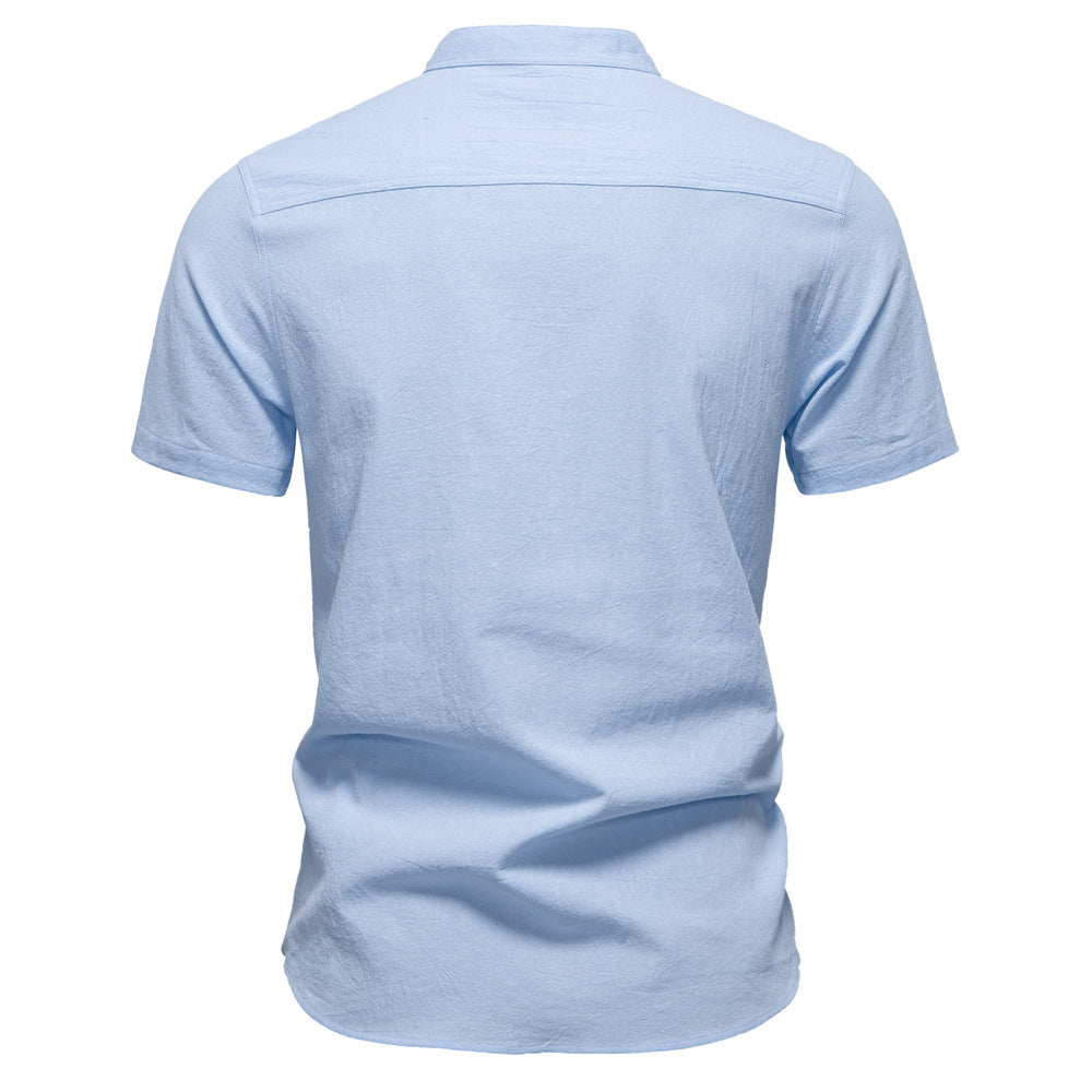 Herren Henley-Shirt Kurzarm Modern mit Knöpfen