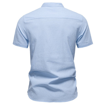 Herren Henley-Shirt Kurzarm Modern mit Knöpfen