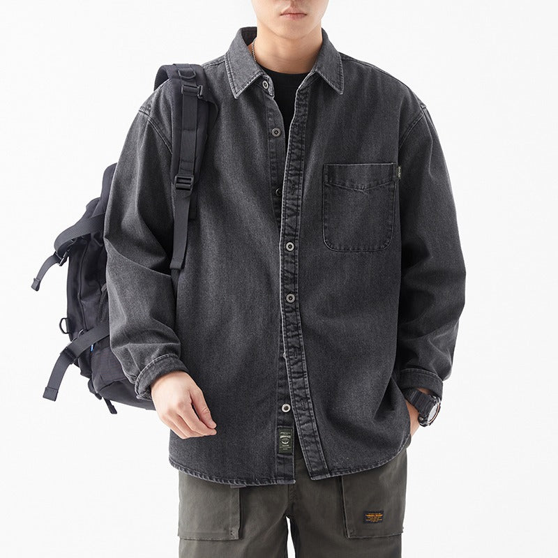 Herren Denim-Jacke Lässig Mit Tasche Modern