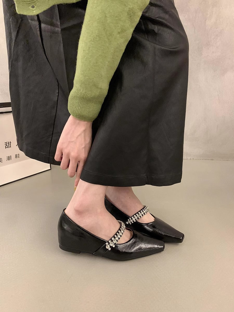 Damen Ballerinas Elegant mit Strasssteinen Schuhe