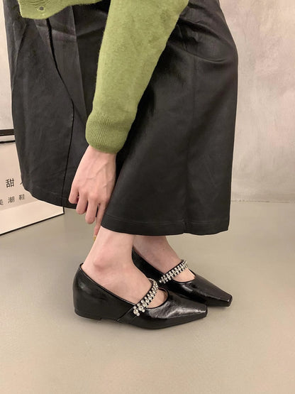 Damen Ballerinas Elegant mit Strasssteinen Schuhe