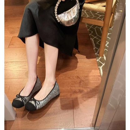 Damen Ballerinas Glitzer Elegant Schuhe