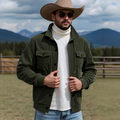 Herren Cordjacke Praktisch mit Brusttaschen und Kordelzug Modern