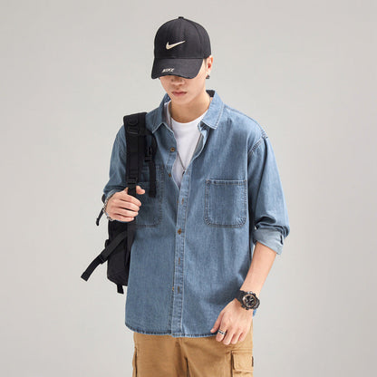 Herren Denim Hemd Lässig Casual Berlin Style