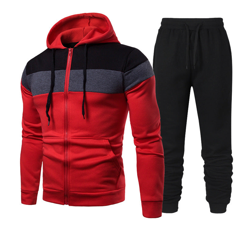 Herren Sportset Freizeit Outfit Farbblock Design Modern