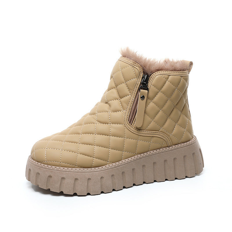 Damen Winterstiefel Fleece Warm Reißverschluss
