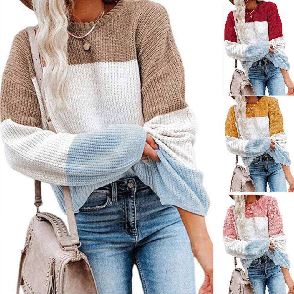Damen Pullover Lässig Stricken Casual - BerlinGlamour