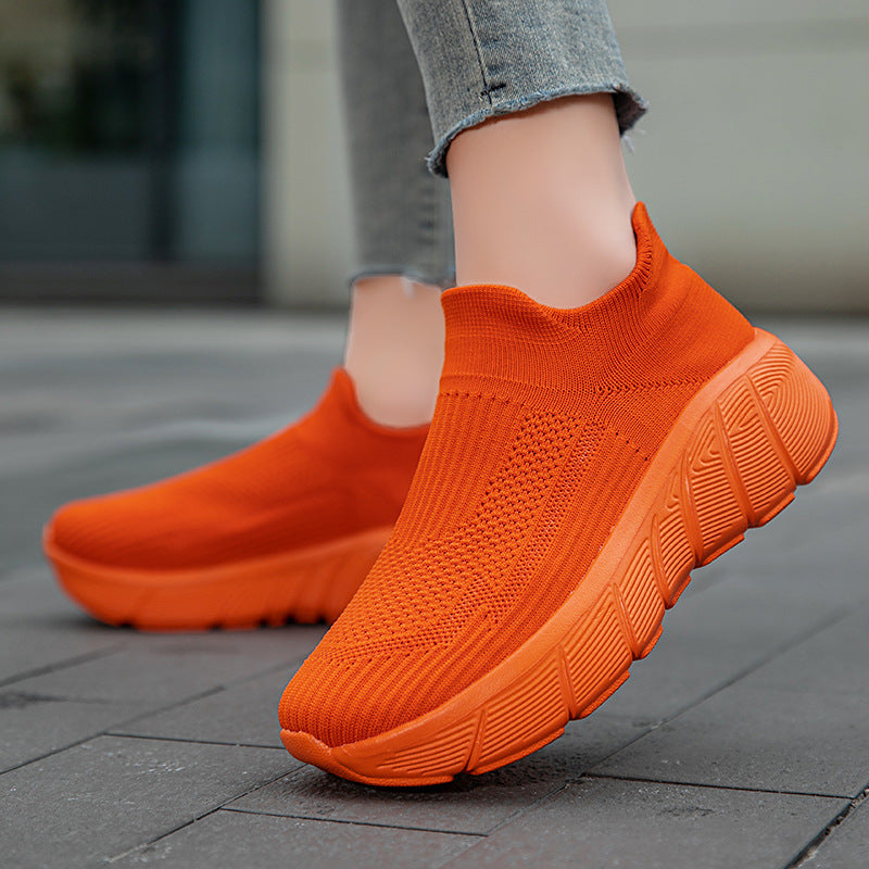 Damen Sneaker Bequem Elastisch Sportlich Schuhe