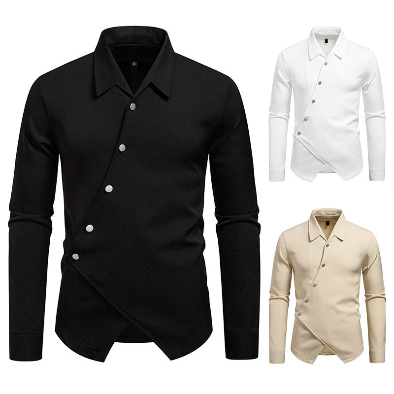 Herren Hemd Modern Asymmetrisch Elegant Slimfit - BerlinGlamour