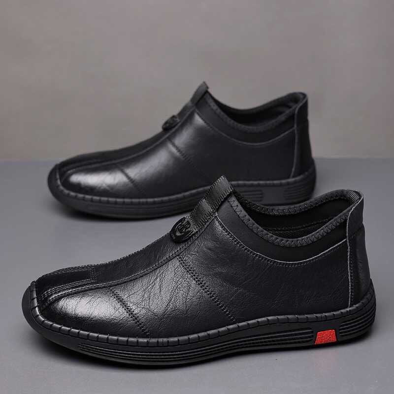 Damen Leder Slipper Bequem Elastisch Mit Weichem Innenfutter