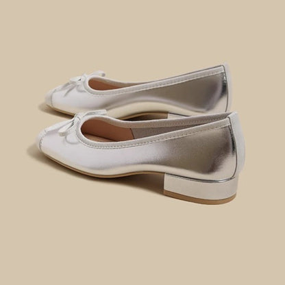 Damen Ballerinas Elegante Schuhe mit Schleife