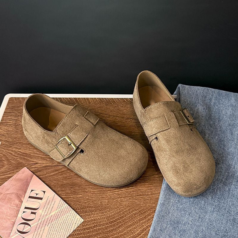 Damen Slipper Wildleder Komfort Schuhe Heidi Stil