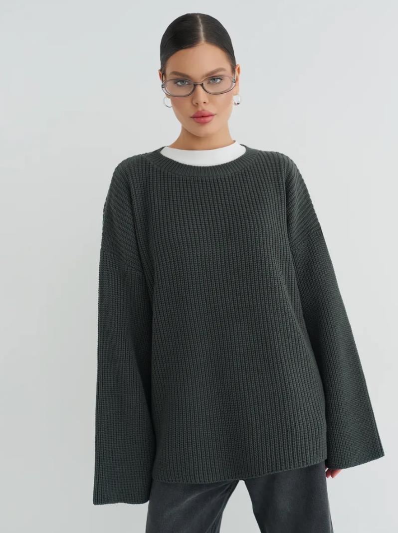 Damen Strickpullover Oversized Modern Großzügig