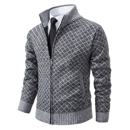 Herren Strickjacke Modern Hochkragen Elegant