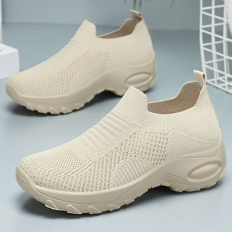 Damen Sneaker Atmungsaktiv Strick Schuhe Komfortabel Flexibel - BerlinGlamour