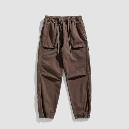 Herren Jogginghose Bequem Elastisch Cargo Schwarz - BerlinGlamour