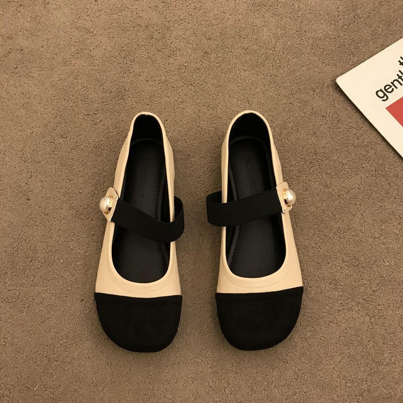 Damen Ballerina Schuhe Elegantes Design Perlen