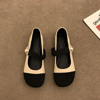 Damen Ballerina Schuhe Elegantes Design Perlen