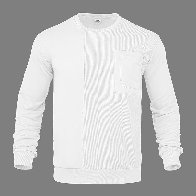 Herren Sweatshirt Modern mit Struktur Optik und Brusttasche