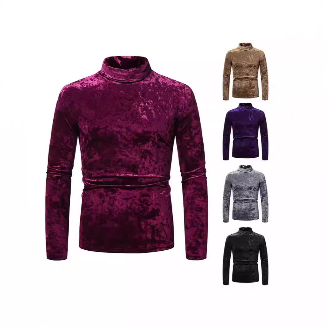 Herren Rollkragenpullover Weich Samt Elegant Modern - BerlinGlamour