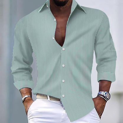 Herren Hemd Streifenmuster Slim Fit Elegant