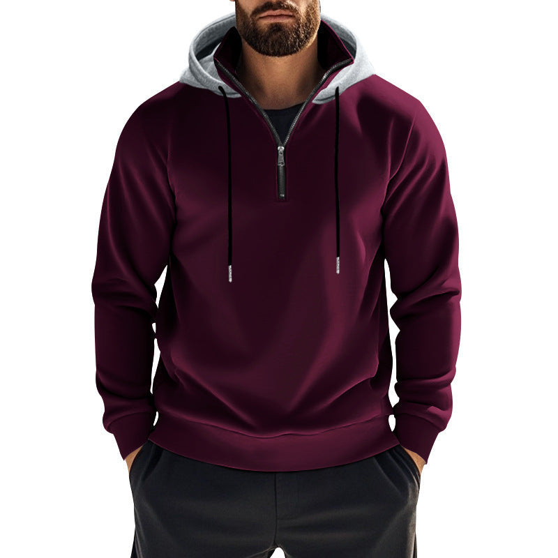 Herren Hoodie Sportlich Kapuzenpullover Mit Reißverschluss