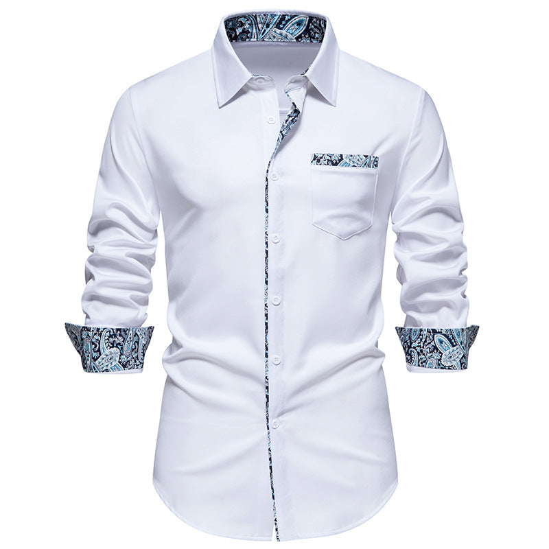 Herren Langarmhemd Paisley Modern Trendig