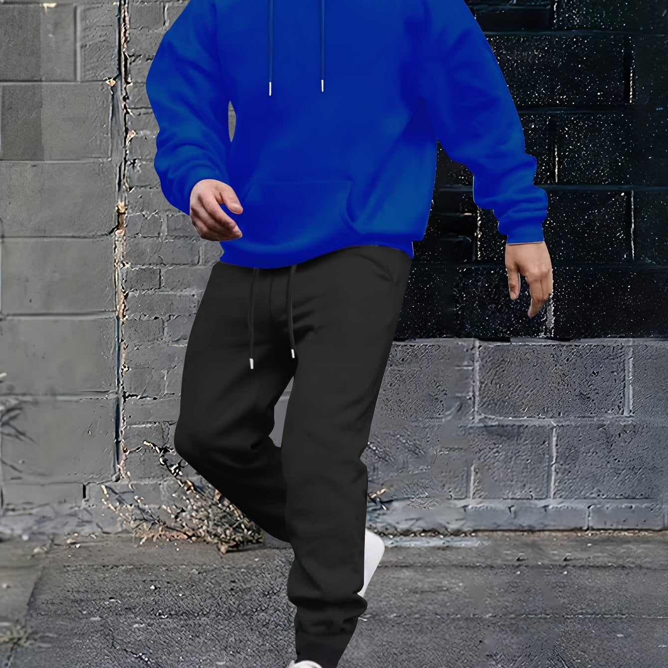 Herren Sportanzug Kapuzenjacke mit Taschen und verstellbarem Bund