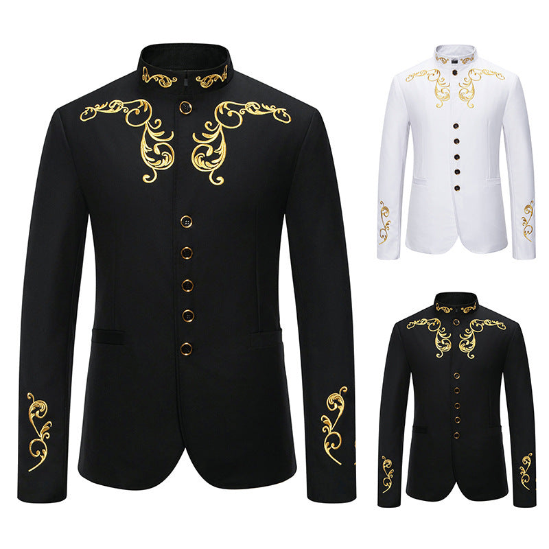 Herren Blazer Modern mit Stickerei Schlank