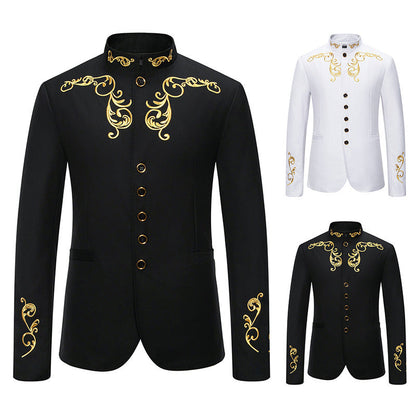 Herren Blazer Modern mit Stickerei Schlank