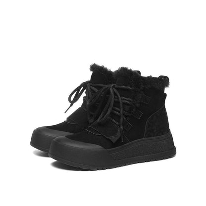 Damen Winterboots Kuschelig Animal-Print Stylisch