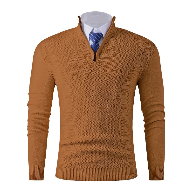 Herren Pullover Strick Modern Stehkragen