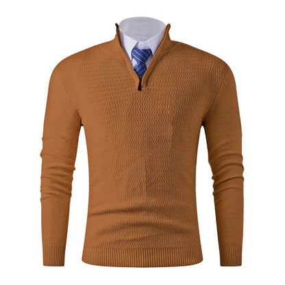 Herren Pullover Strick Modern Stehkragen