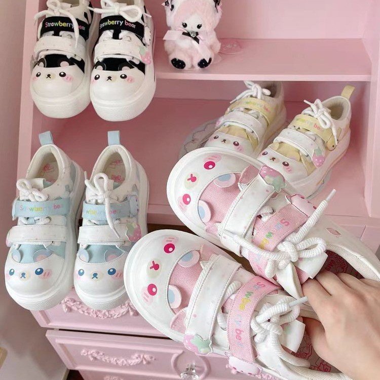 Damen Sneaker lustig Tiermotive Klettverschluss - BerlinGlamour