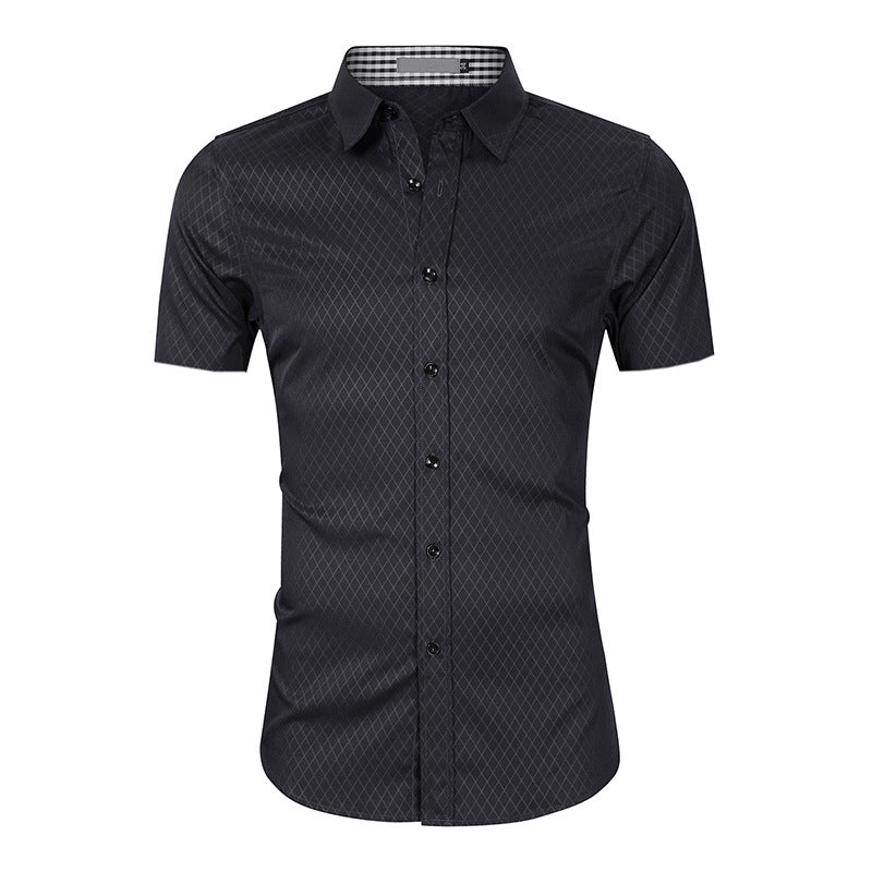 Herren Kurzarmhemden Modern mit Struktur und Slim Fit