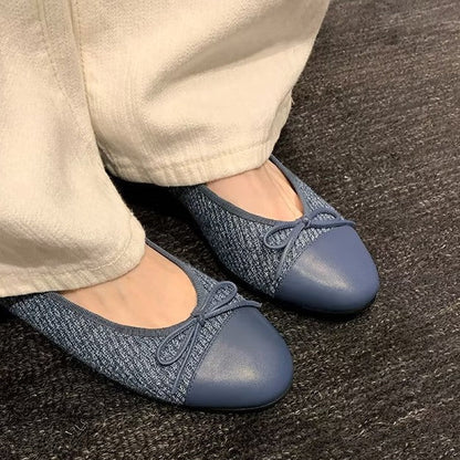 Damen Ballerinas Elegante Komfort Schuhe Blockabsatz