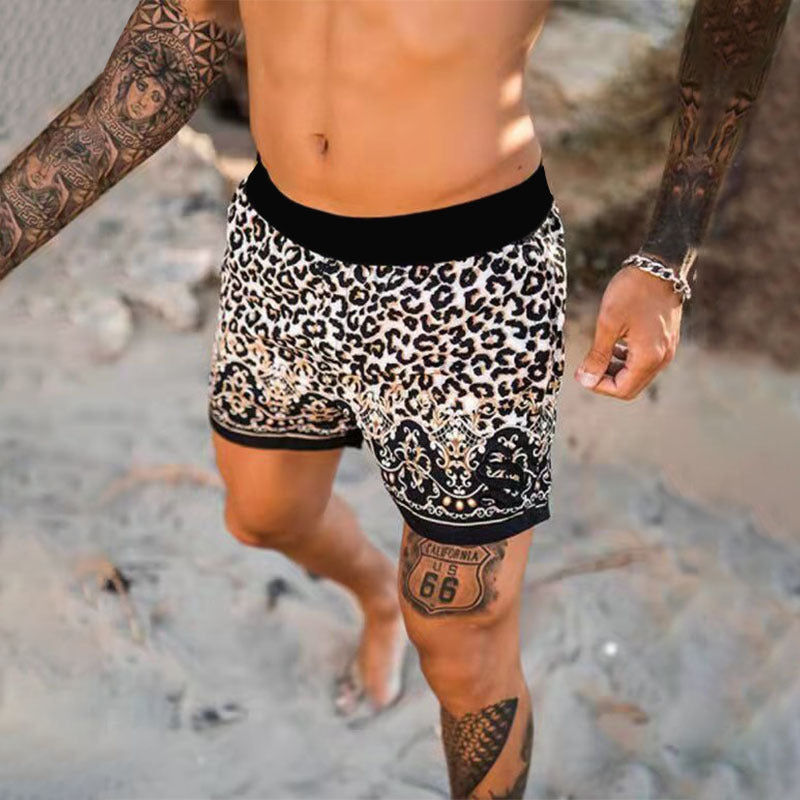 Herren Kurzes SommerSet Tropical Print Modern