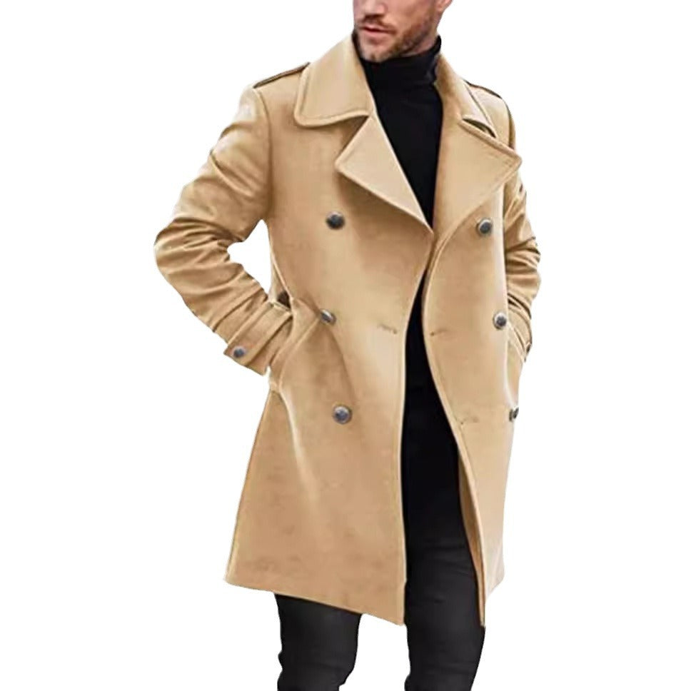 Herren Trenchcoat Leicht Elegant Frühjahr Mantel