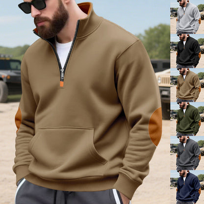 Herren Pullover Hochabschließend Kapuze Reißverschluss Funktion