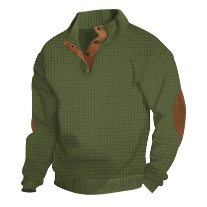 Herren Strickpullover Modern mit Kontrastknöpfen und Struktur