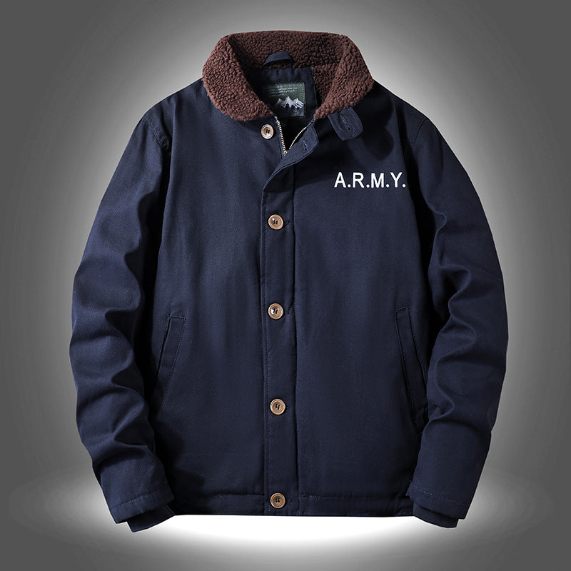 Herren Winterjacke Warm Innenfutter Stylischer Kragen
