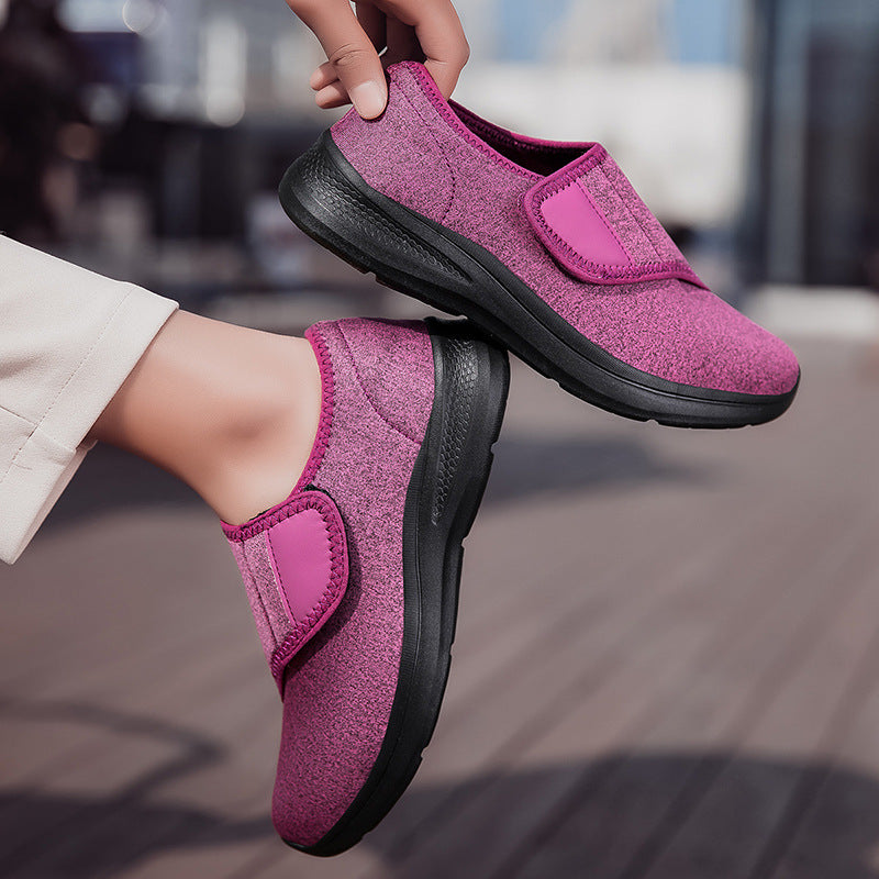 Damen Fitnessschuhe Bequem Slip-On mit Klettverschluss Sport - BerlinGlamour