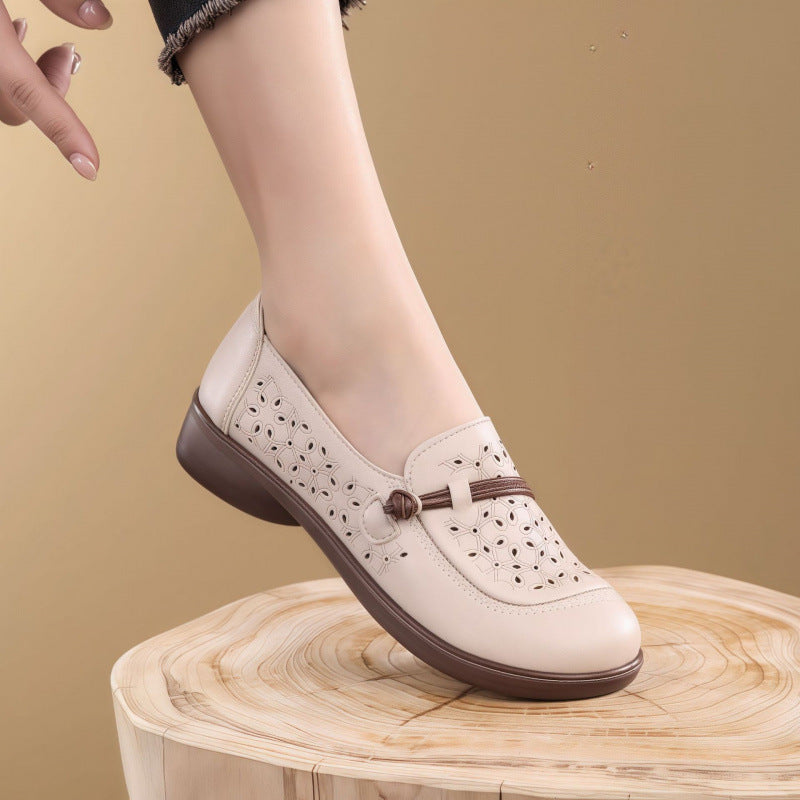 Damen Ballerinas Bequem Perforiert Modisch - BerlinGlamour